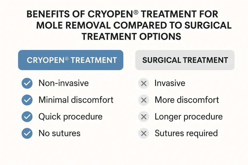 Benefits of professional mole-removal assessment at LA LIPO Eastcote