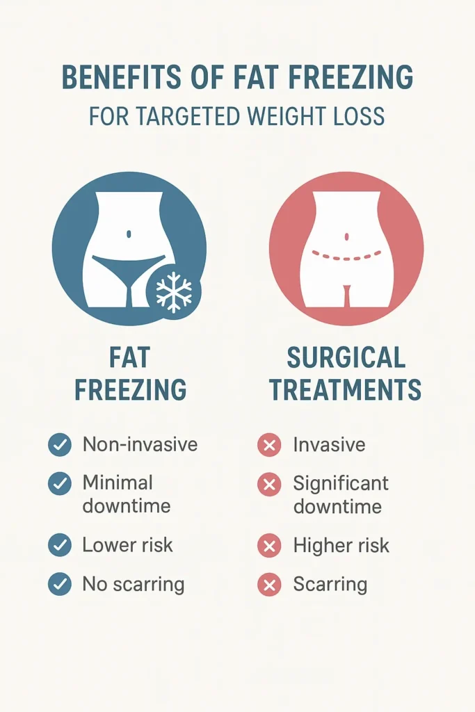 graphic showing the benefits of fat freezing Eastcote
